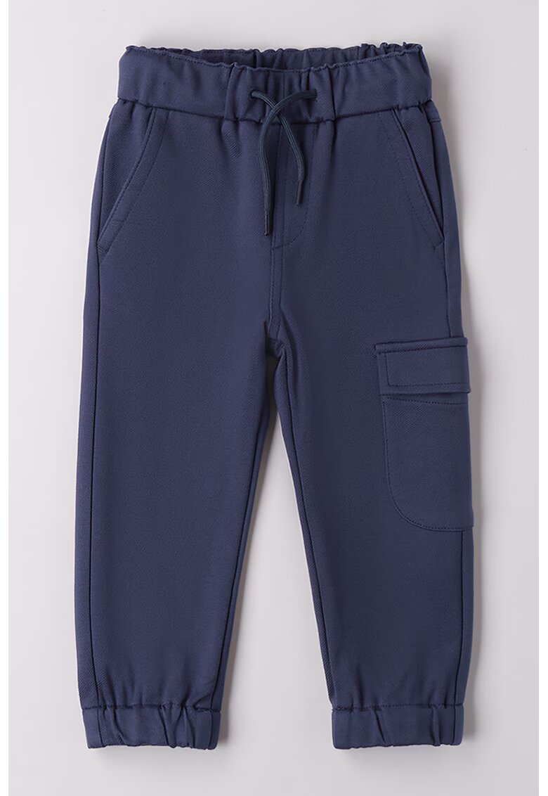 IDO Pantaloni uni cu snur - Bleumarin