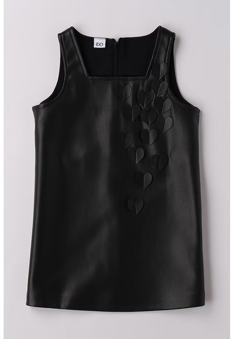 IDO Rochie de piele ecologica fara maneci - Negru