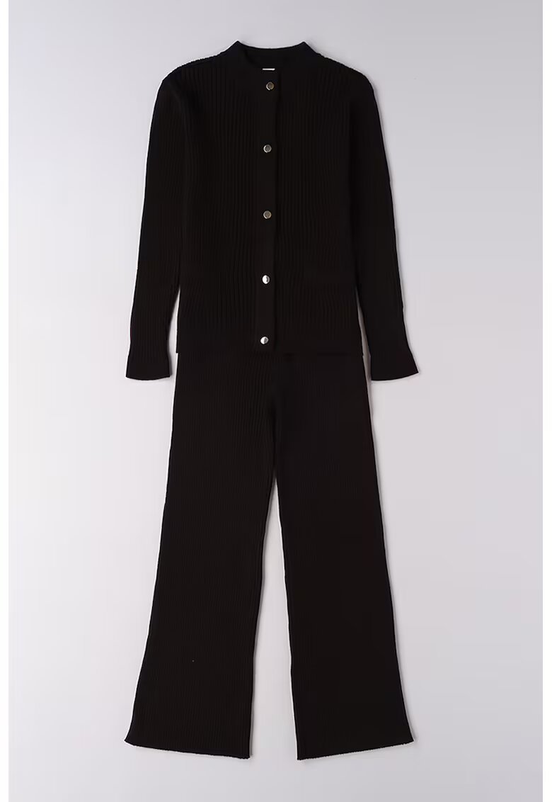 IDO Set de bluza cu nasturi si pantaloni - 2 piese - Negru