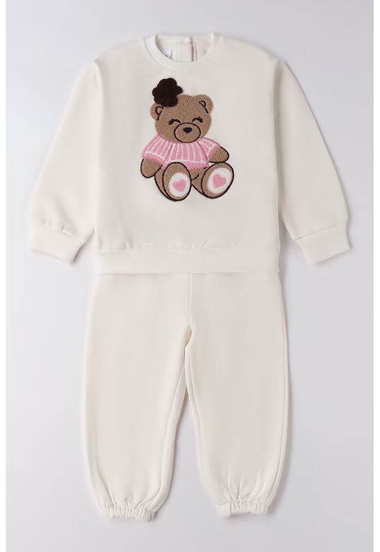 IDO Set de bluza si pantaloni de trening - Maro/Crem