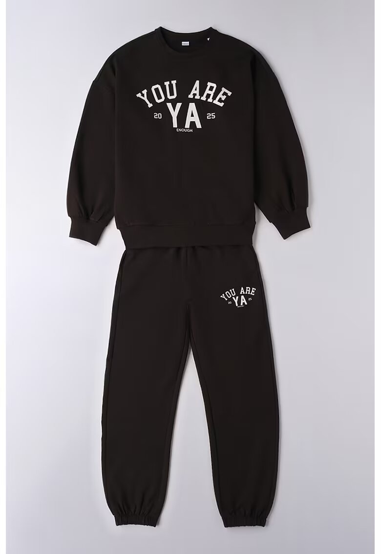 IDO Set de hanorac si pantaloni de trening - 2 piese - Negru