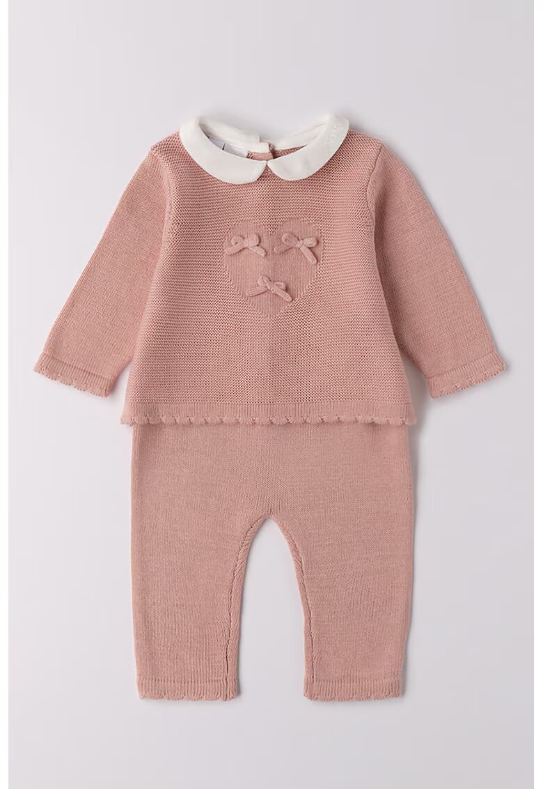 IDO Set de pantaloni din tricost si bluza - 2 piese - Roz prafuit