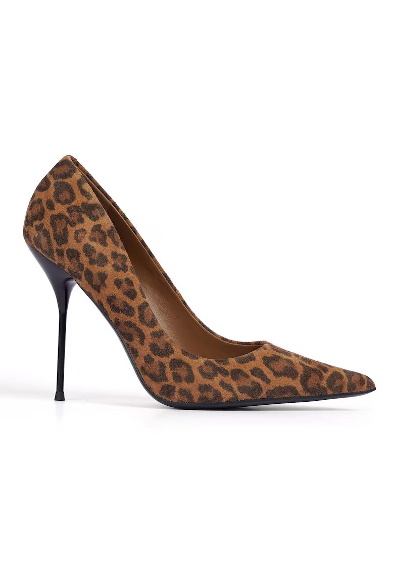 Il Passo Pantofi din piele intoarsa cu animal print Eda - Maro