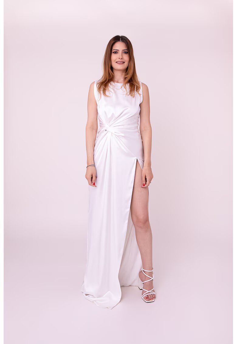 Ilona Andreoiu Rochie cu slit lateral Forever Mine - Alb