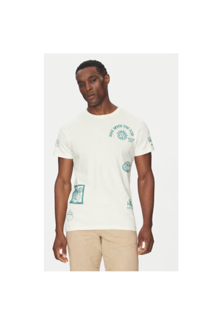 INDICODE Tricou barbati INFLORALLO 41-137 - Bumbac - Ecru - Ecru