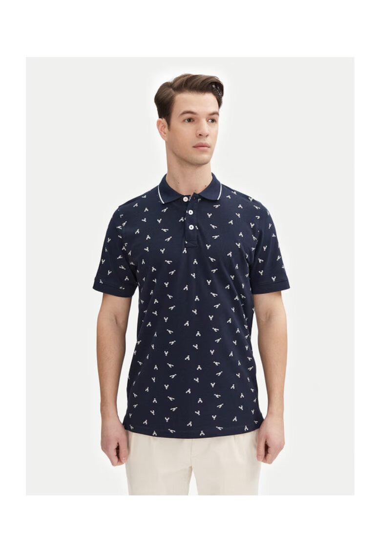 INDICODE Tricou polo barbati INLOBSTER 41-155 - Bumbac - Bleumarin - Bleumarin