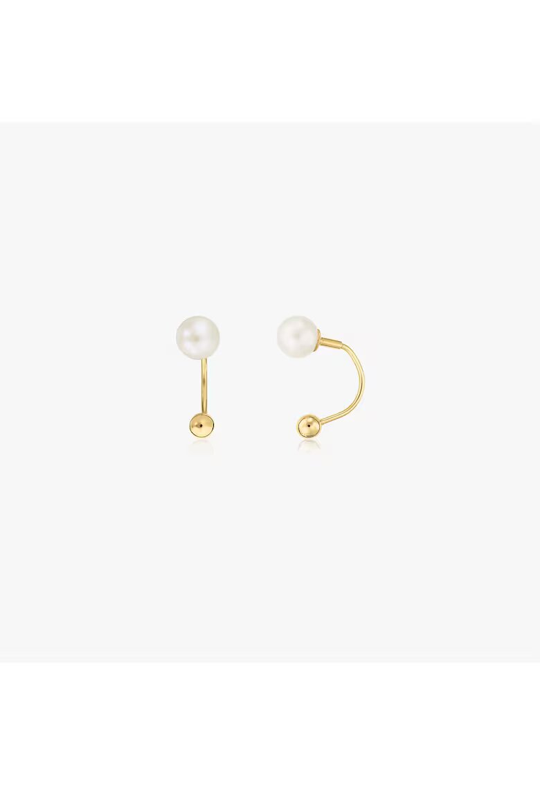 INDIRA Cercei din aur Pearl Ear Jacket - Perle naturale