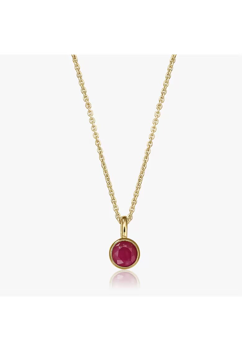 INDIRA Colier din argint Birthstone Golden July - Rubin