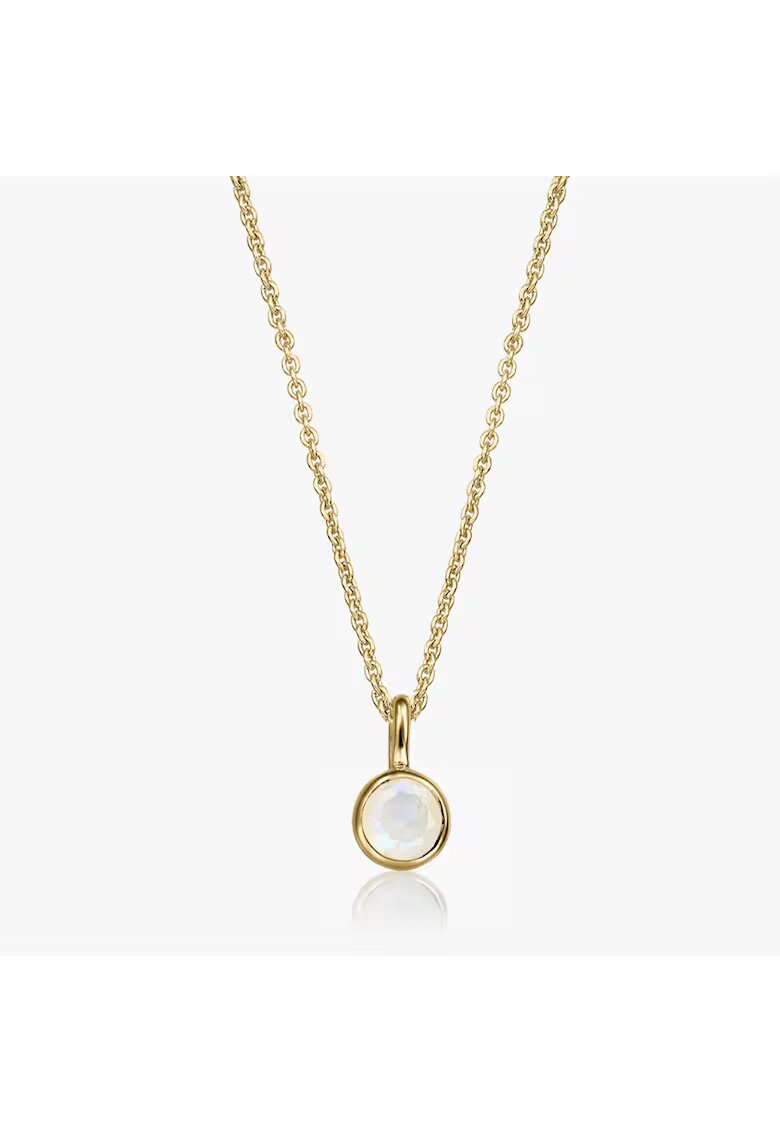 INDIRA Colier din argint Birthstone Golden June - Piatra Lunii - 40-50 cm