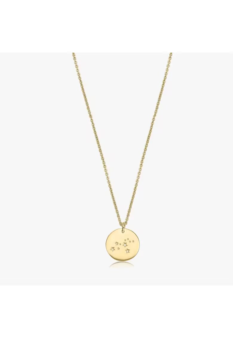 INDIRA Colier din argint Golden Zodiac - Leo - 50-55 cm