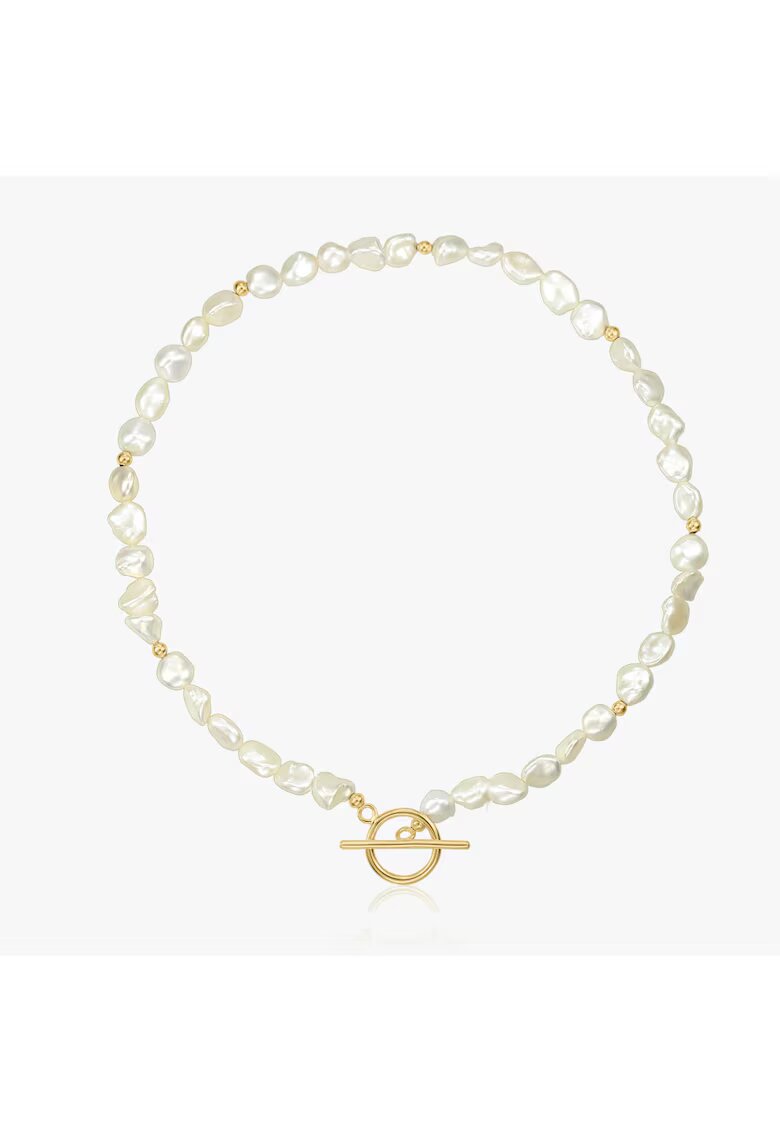 INDIRA Colier din argint Grace - Perle Naturale - Ivoire/Auriu rose