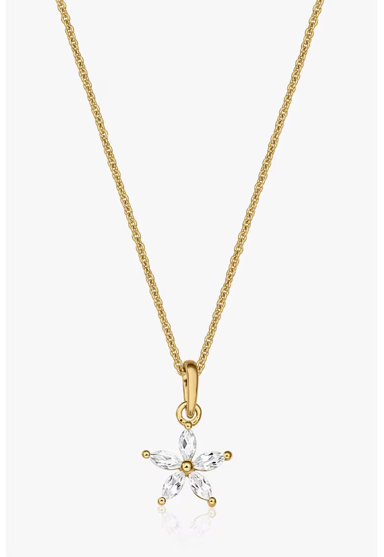 INDIRA Colier placat cu aur de 14K si decorat cu cristale zirconia - Auriu