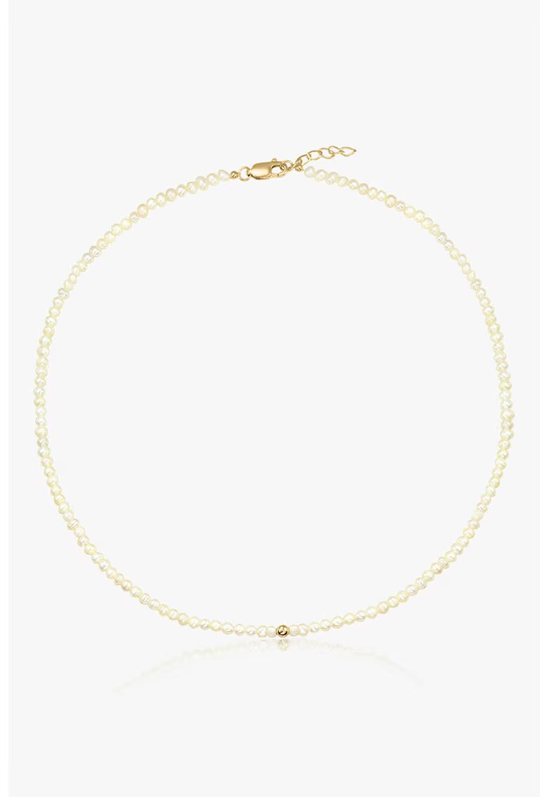 INDIRA Colier placat cu aur de 14K si decorat cu perle - Alb/Auriu
