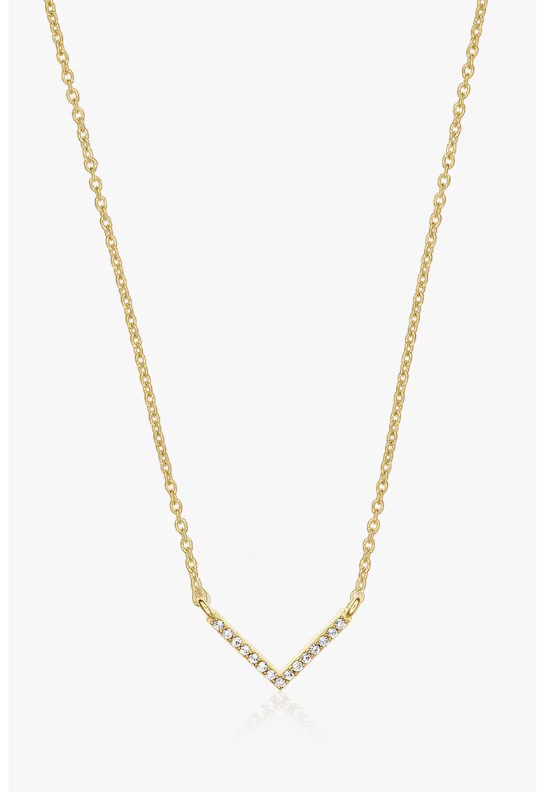 INDIRA Colier placat cu aur de 14K si zirconia - Auriu