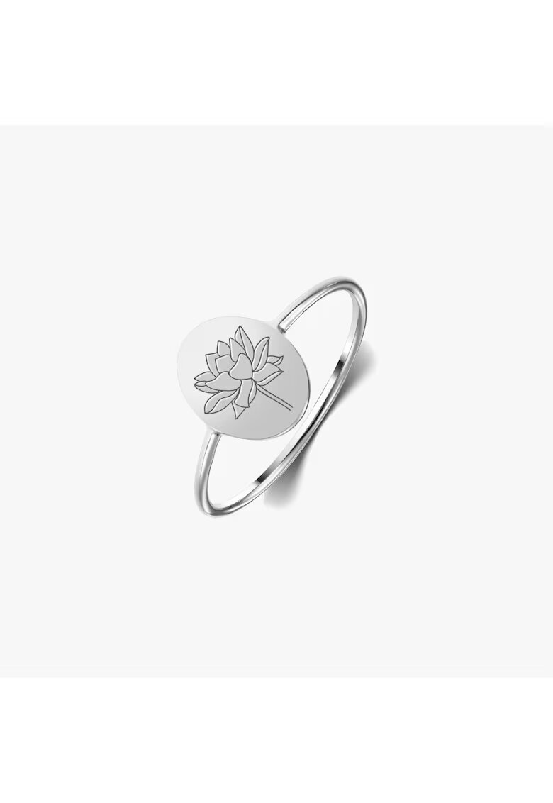 INDIRA Inel din argint Birthflower - July Lotus