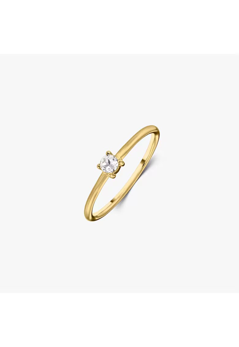 INDIRA Inel din argint Birthstone Golden April - Topaz Alb