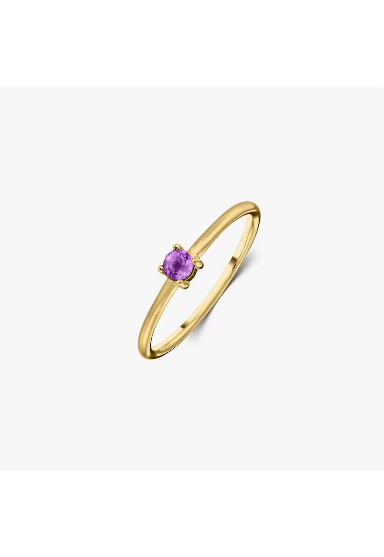 INDIRA Inel din argint Birthstone Golden February - Ametist