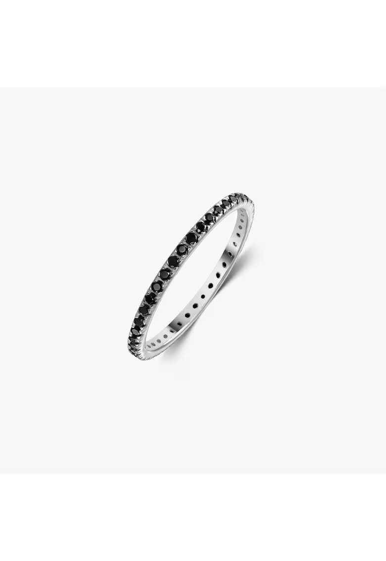 INDIRA Inel din argint Classic Eternity - Onix Negru
