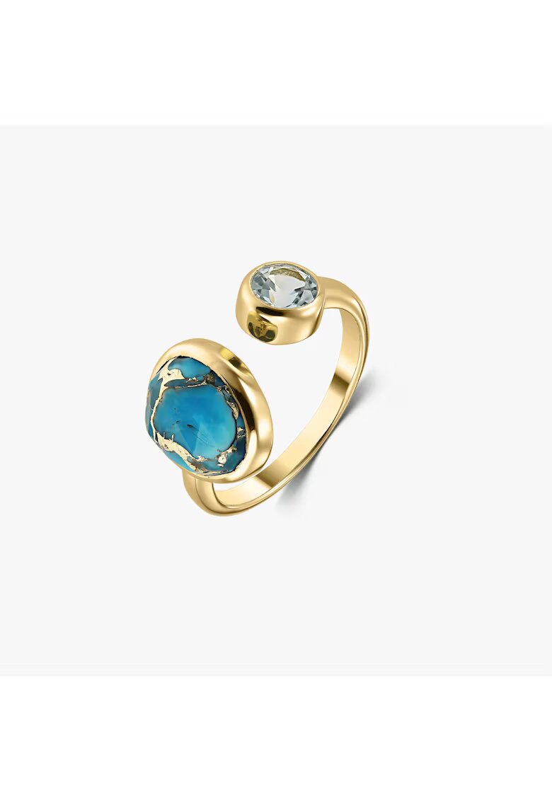 INDIRA Inel din argint Kaylee Golden – Turcoaz Blue Copper