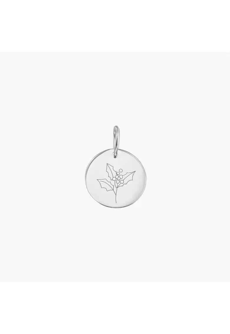 INDIRA Pandantiv din aur alb Birthflower - December Holly