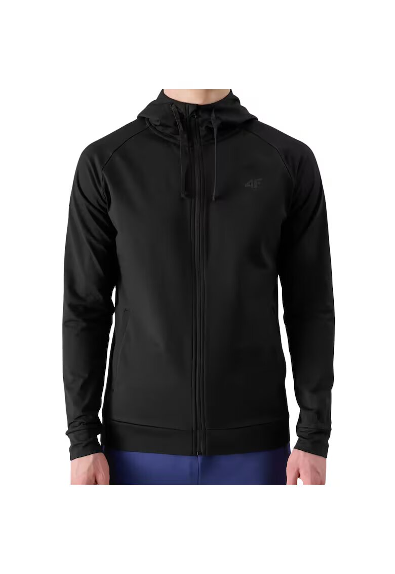inny Hanorac sport barbatesc 4F - model FNK M512 - negru intens - material elastic - poliester