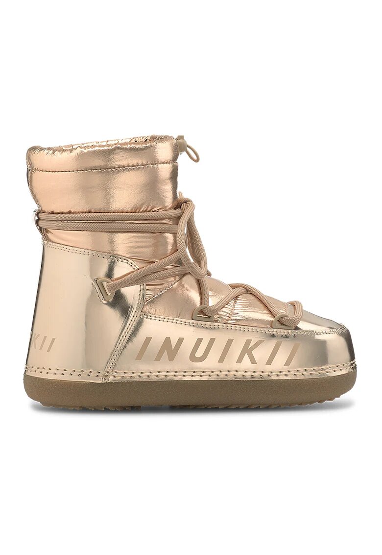 Inuikii Ghete fara inchidere de piele ecologica si material textil slip-on - Auriu
