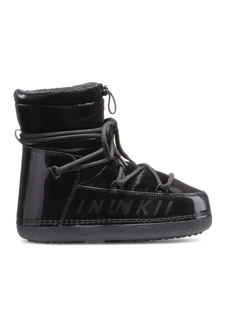 Inuikii Ghete fara inchidere de piele ecologica si material textil slip-on - Negru