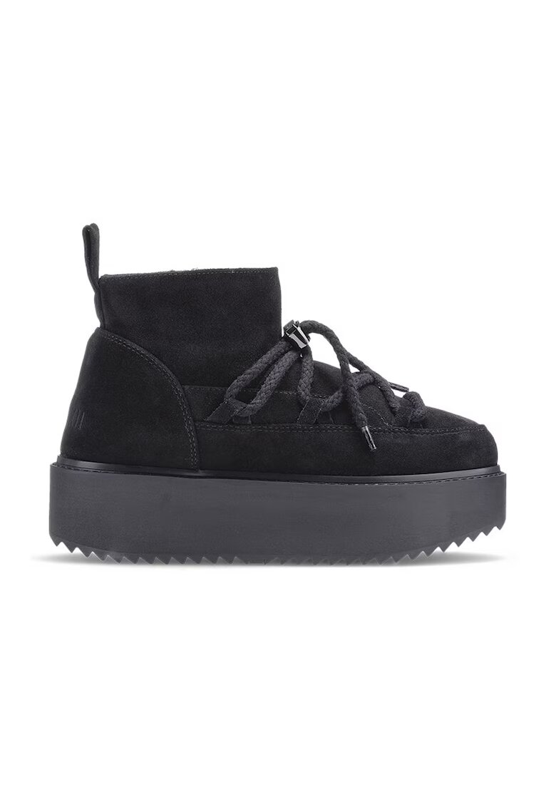 Inuikii Ghete flatform din piele intoarsa - Negru