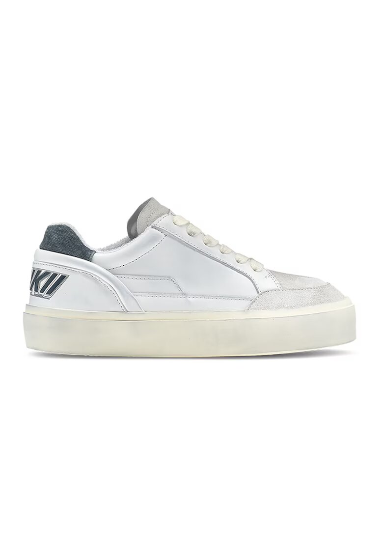Inuikii Pantofi sport de piele cu logo - Albastru glaciar/Alb murdar
