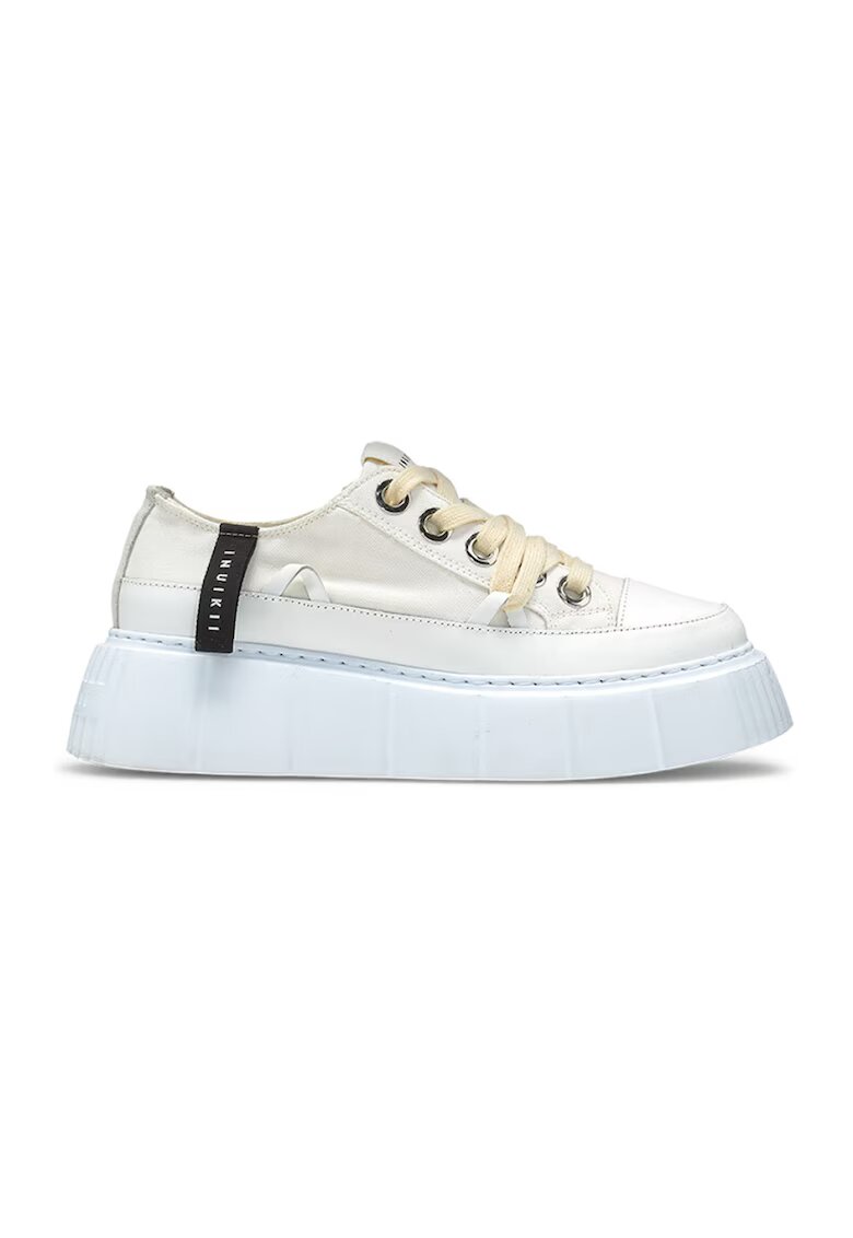 Inuikii Pantofi sport flatform - din material textil - Alb/Crem