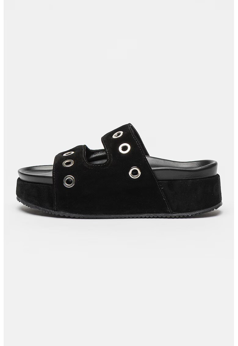Inuikii Papuci de piele intoarsa - Negru