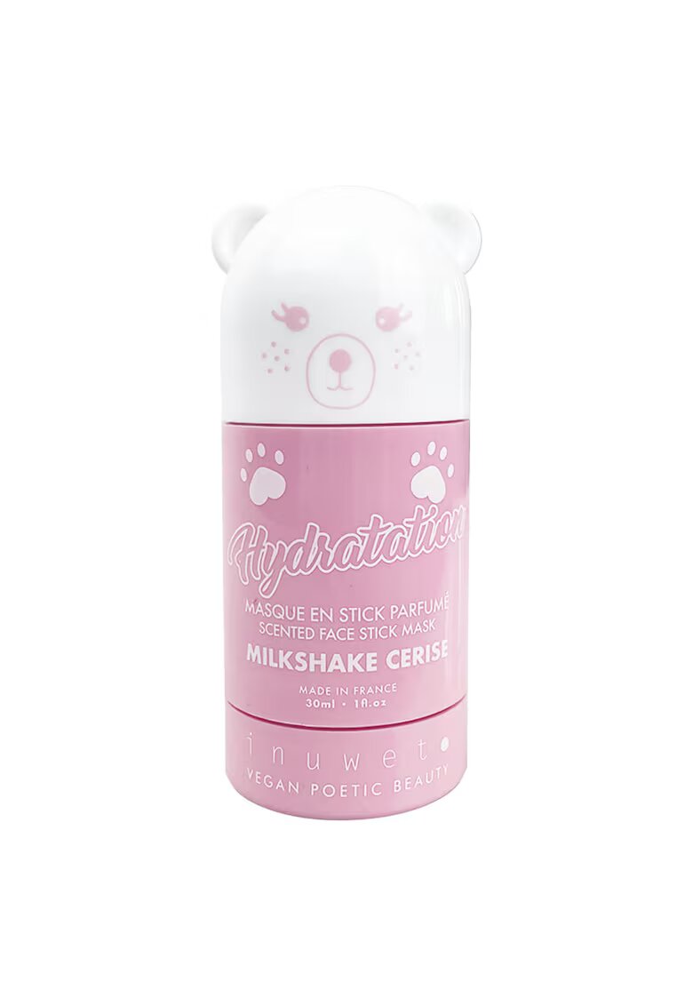 Inuwet Masca stick hidratanta pentru fata - cu argila alba si parfum milkshake de cirese - 30 ml