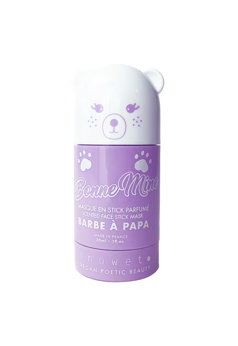 Inuwet Masca stick iluminatoare pentru fata - cu argila alba si parfum de vata de zahar - 30 ml
