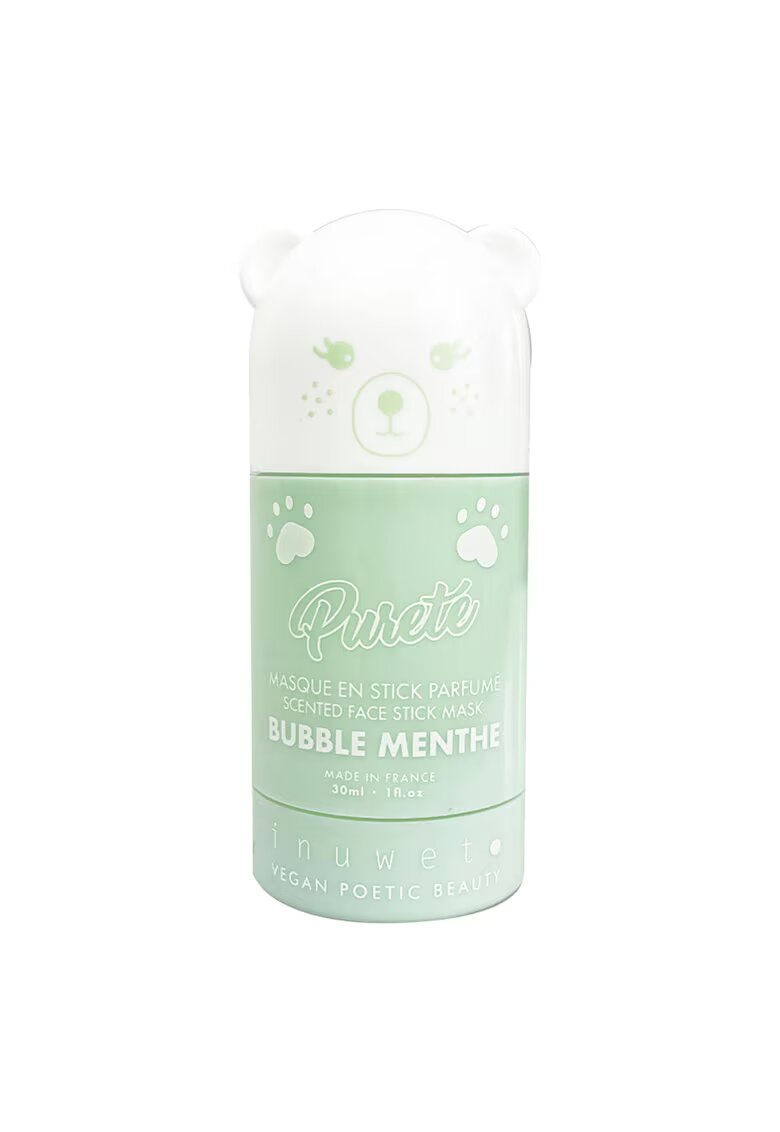 Inuwet Masca stick purifianta pentru fata - cu argila alba si parfum de menta - 30 ml