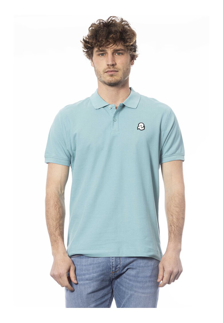 Invicta Tricou polo de bumbac pique - Albastru azur