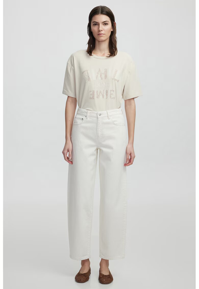 Ipekyol Blugi crop cu talie inalta - Crem