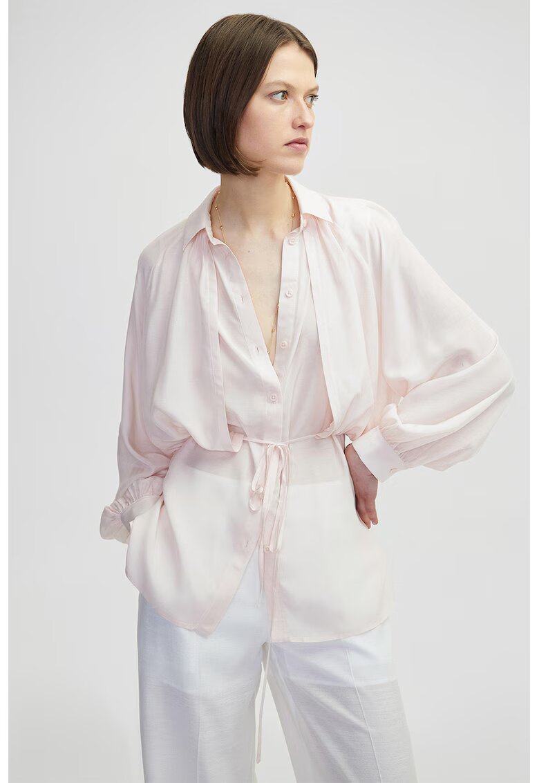 Ipekyol Bluza lejera cu nasturi - Roz pal