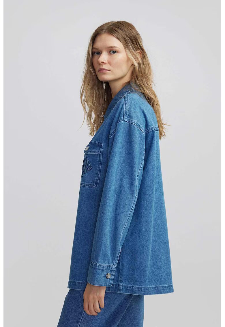 Ipekyol Camasa din denim cu buzunare pe piept - Albastru
