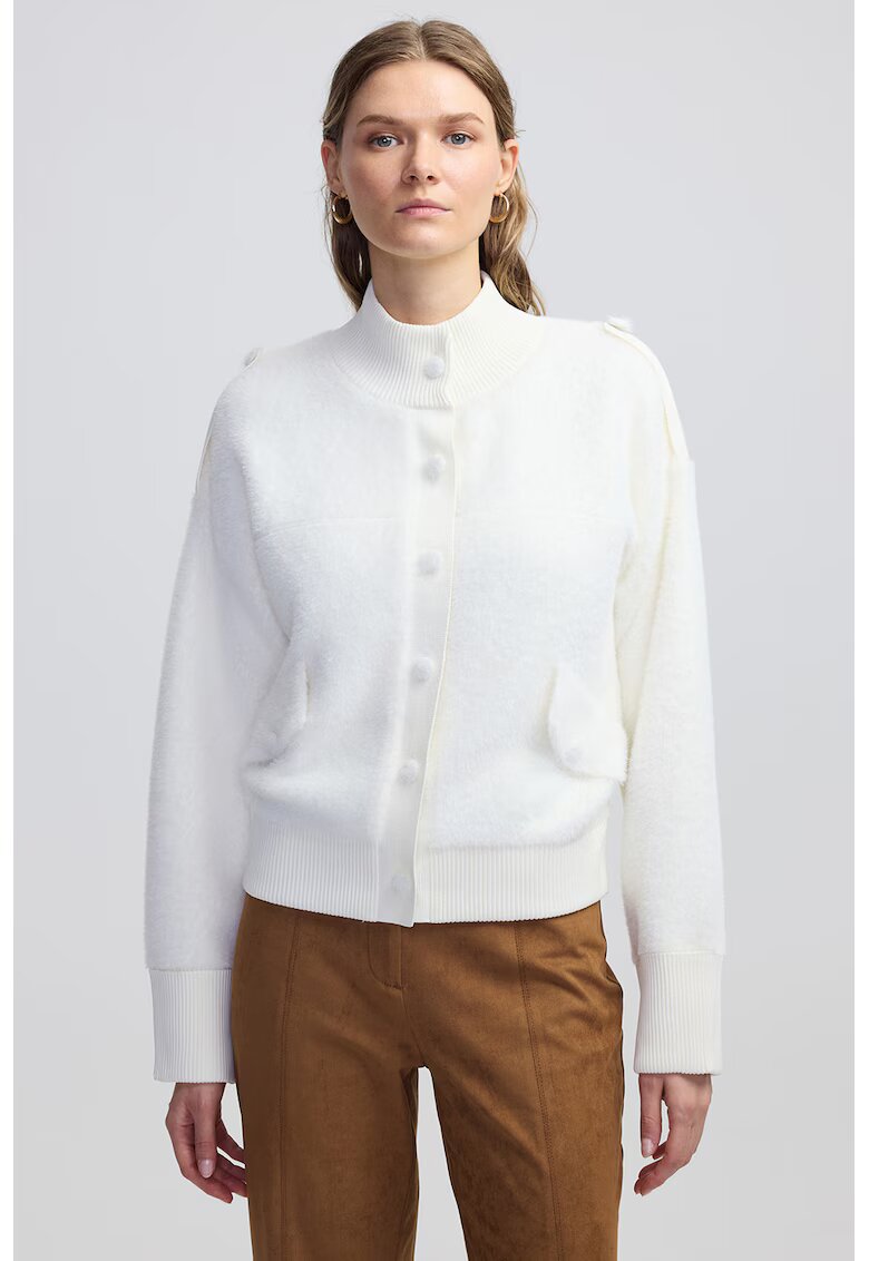 Ipekyol Cardigan cu buzunare laterale - Alb