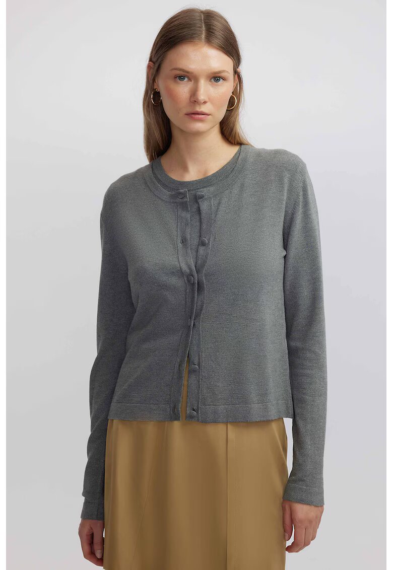 Ipekyol Cardigan cu decolteu rotund - Gri