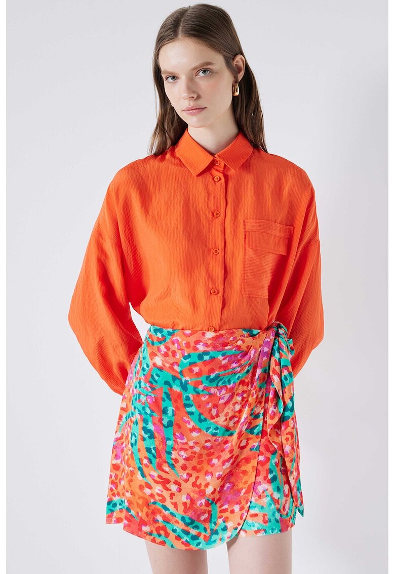 Ipekyol Fusta cu model tropical - Portocaliu mandarina/Roz/Albastru