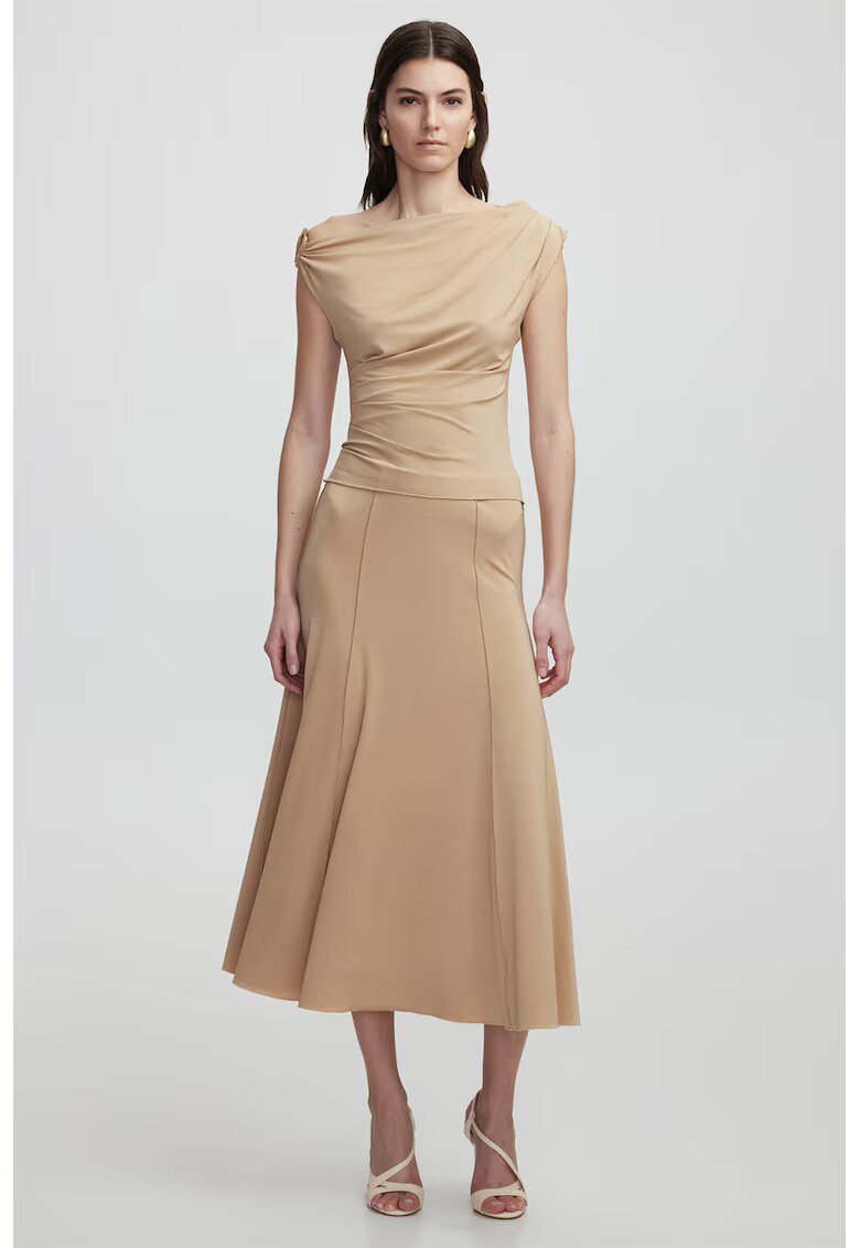 Ipekyol Fusta midi evazata - Maro camel