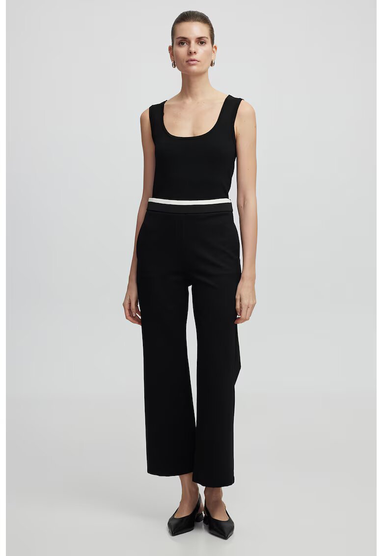 Ipekyol Pantaloni crop cu buzunare laterale - Negru
