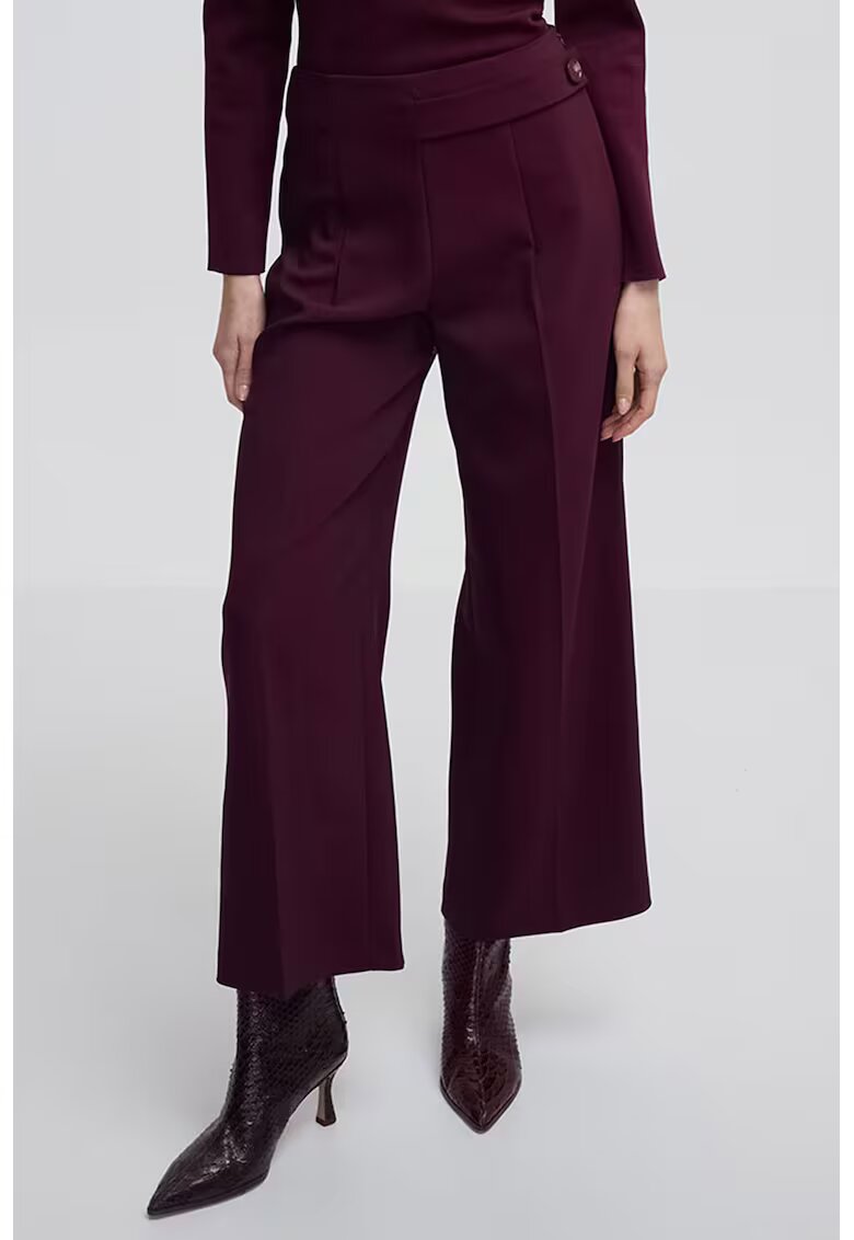 Ipekyol Pantaloni crop cu croiala ampla - Violet pruna