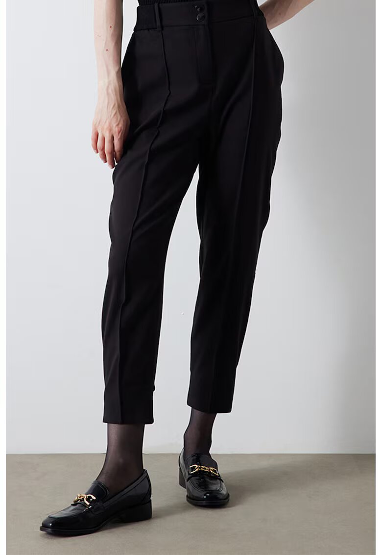 Ipekyol Pantaloni crop cu croiala conica - Negru