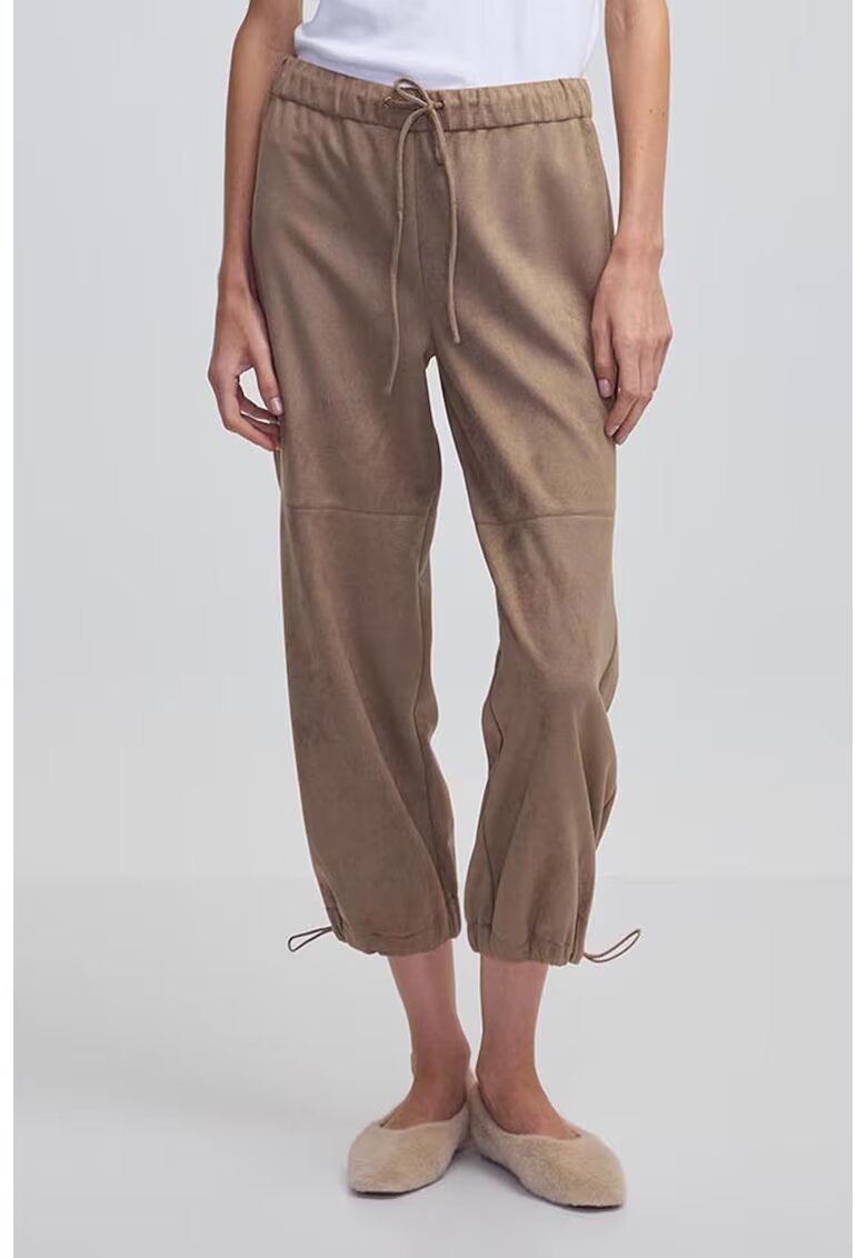 Ipekyol Pantaloni crop cu talie inalta - Bej