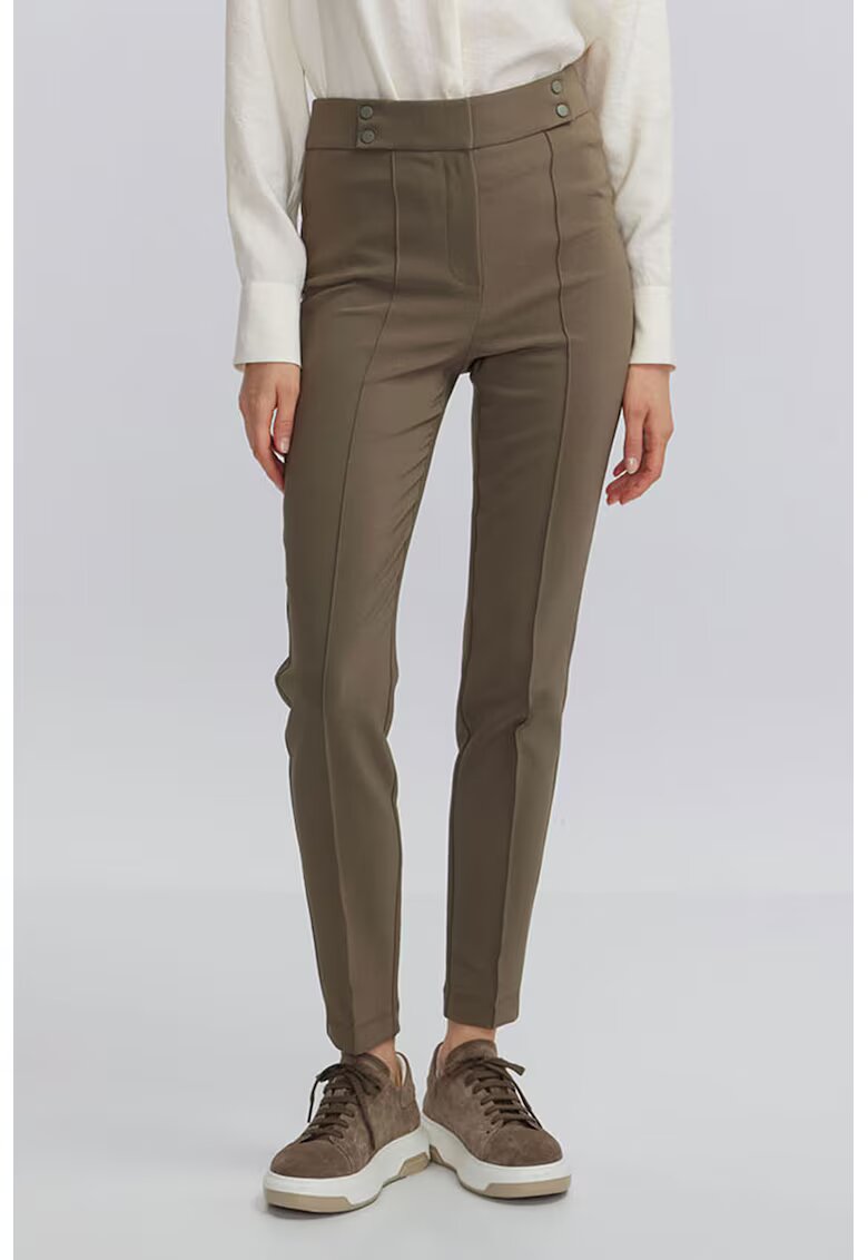 Ipekyol Pantaloni crop slim-fit - Maro taupe deschis
