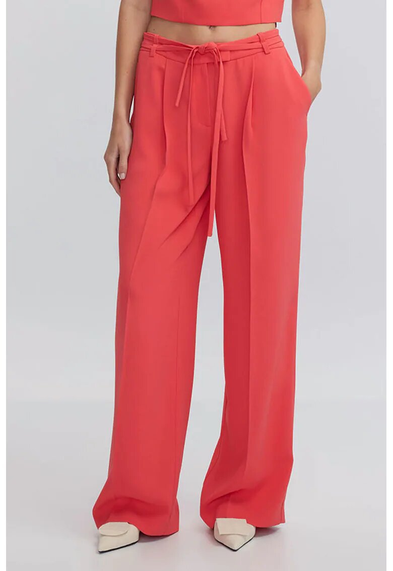 Ipekyol Pantaloni cu croiala ampla si buzunare - Coral