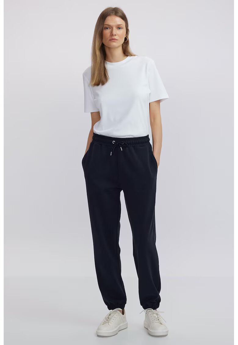 Ipekyol Pantaloni de trening din amestec de modal cu talie ajustabila - Albastru ultramarin