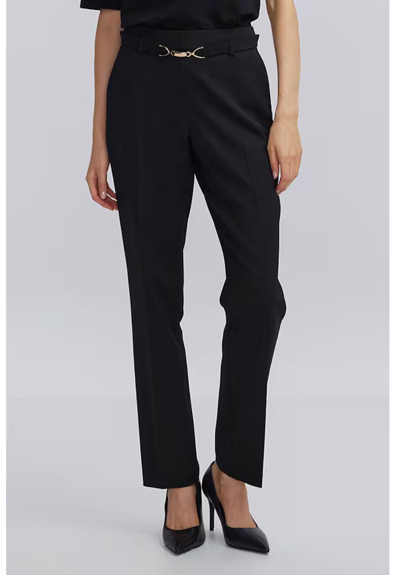 Ipekyol Pantaloni din amestec de lana cu cordon - Negru